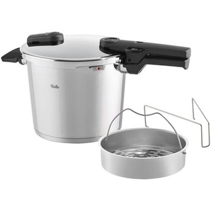 Fissler Schnellkochtopf Vitaquick, Silber, Metall, 6,0 L, Druckregelventil, Sicherheitsverschluss, Kochen, Töpfe, Schnellkochtöpfe