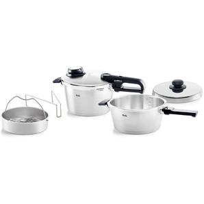 Fissler Schnellkochtopf Vitavit® Premium, Edelstahl 18/10 (Set, 2-tlg., Schnellkochtopf 3,5 l + 4,5 l + Zusatzdeckel), Premium Qualität – Made in Germany