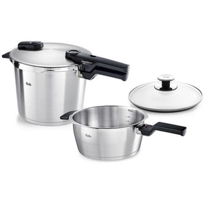 Fissler Schnellkochtopfset Vitaquick® Premium, Edelstahl, Metall, 2-teilig, Made in Germany, Sicherheitsventil, Sicherheitsdichtung,