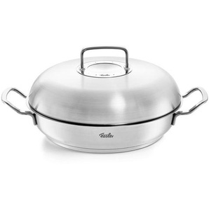 Fissler Servierpfanne Original-Profi Collection®, Silber, Metall, 3 L, rund, backofengeeignet, breiter Schüttrand, Kochen, Pfannen, Servierpfannen