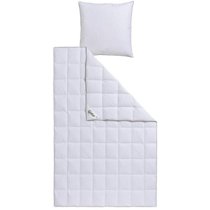fjödur Gänsedaunenbettdecke + Kopfkissen Franzisk, Bettwaren-Set, 135x200 oder 155x220 cm, Sommer oder Winter, Füllung: 100% Gänsedaunen, Bezug: 100% Baumwolle, Wohlfühlkomfort dank Naturfüllung