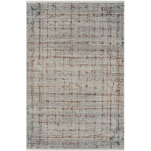Flachwebeteppich Esme 3, Hellgrau, Terracotta, Textil, Abstraktes, rechteckig, 200 cm, Oeko-Tex® Standard 100, lichtunempfindlich, pflegeleicht, platzsparend, leicht zusammenrollbar, Teppiche & Böden, Teppiche, Moderne Teppiche