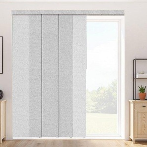 Flächenvorhänge, ausziehbare Schiene von 116 cm bis 218 cm (B), zuschneidbare Flächenvorhänge bis 243 cm (H), einstellbare Schiebegardinen für Schiebetüren Terrassentüren Grau MBGDBYCW4588QV93OV0