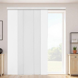 Flächenvorhänge, ausziehbare Schiene von 116 cm bis 218 cm (B), zuschneidbare Flächenvorhänge bis 243 cm (H), einstellbare Schiebegardinen für Schiebetüren Terrassentüren weiß MBGDBYCW4588ZN3VJV0