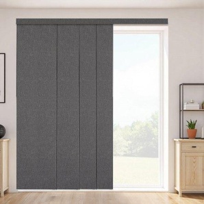Flächenvorhänge, ausziehbare Schiene von 116 cm bis 218 cm (B), zuschneidbare Flächenvorhänge bis 243 cm (H), Verdunkelungs-Schiebegardinen für Schiebetüren Terrassentüren Dunkelgrau MBGDBYCW45884QXE6V0