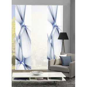 Flächenvorhang, Blau, Textil, Abstraktes, 3x60x245 cm, mit Beschwerungsstab, Paneelwagen, Wohntextilien, Gardinen & Vorhänge, Schiebegardinen