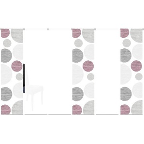 Flächenvorhang Borden , Bordeaux , Textil , Steine , 60x245 cm , mit Paneelwagen, Seidenoptik, Metallabschlussleisten , Wohntextilien, Gardinen & Vorhänge, Schiebegardinen