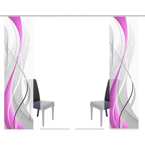 Flächenvorhang Carlisle, Beere, Brombeere, Textil, Abstraktes, 4x60x245 cm, mit Paneelwagen, Seidenoptik, Metallabschlussleisten, Wohntextilien, Gardinen & Vorhänge, Schiebegardinen