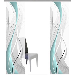 Flächenvorhang Carlisle, Petrol, Textil, Wellen, 3x60x245 cm, Seidenoptik, Wohntextilien, Gardinen & Vorhänge, Schiebegardinen