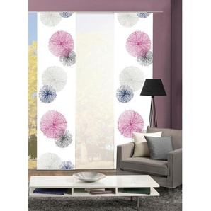 Flächenvorhang, Flieder, Textil, Abstraktes, 3x60x245 cm, Seidenoptik, mit Paneelwagen, Metallabschlussleisten, Wohntextilien, Gardinen & Vorhänge, Schiebegardinen