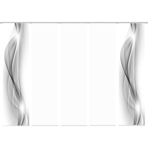 Flächenvorhang, Grau, Textil, Abstraktes, 60x245 cm, mit Paneelwagen, Wohntextilien, Gardinen & Vorhänge, Schiebegardinen