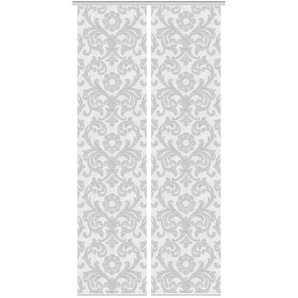 Flächenvorhang, Grau, Textil, Ornament, 60x260 cm, mit Paneelwagen, Wohntextilien, Gardinen & Vorhänge, Schiebegardinen