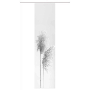 Flächenvorhang, Grau, Textil, Blume, 60x260 cm, mit Paneelwagen, Wohntextilien, Gardinen & Vorhänge, Schiebegardinen