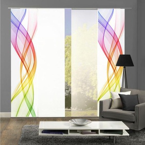 Flächenvorhang , Mehrfarbig , Textil , Abstraktes , 4x60x245 cm , Seidenoptik , Wohntextilien, Gardinen & Vorhänge, Schiebegardinen