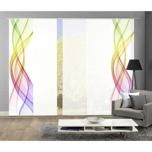 Flächenvorhang , Mehrfarbig , Textil , Abstraktes , 60x245 cm , Seidenoptik , Wohntextilien, Gardinen & Vorhänge, Schiebegardinen