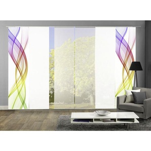 Flächenvorhang , Mehrfarbig , Textil , Abstraktes , 6x60x245 cm , Seidenoptik , Wohntextilien, Gardinen & Vorhänge, Schiebegardinen