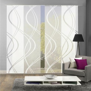 Flächenvorhang, Weiß, Textil, 60x245 cm, mit Beschwerungsstab, Flauschband, Paneelwagen, Wohntextilien, Gardinen & Vorhänge, Schiebegardinen