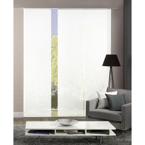 Flächenvorhang , Weiß , Textil , Uni , 3x60x245 cm , mit Beschwerungsstab, Flauschband, Paneelwagen, Seidenoptik , Wohntextilien, Gardinen & Vorhänge, Schiebegardinen