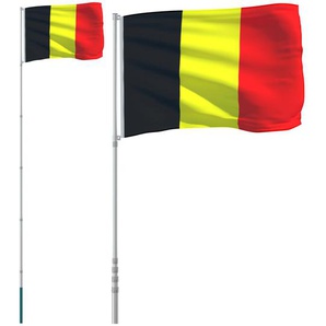 vidaXL Flagge Belgiens mit Mast 5,55 m Aluminium