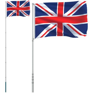 vidaXL Flagge Großbritanniens mit Mast 5,55 m Aluminium