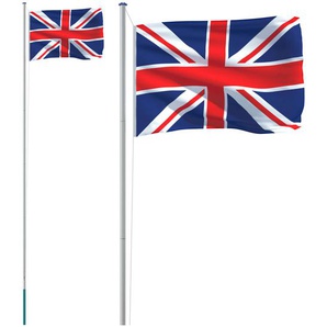 vidaXL Flagge Großbritanniens mit Mast 6,23 m Aluminium