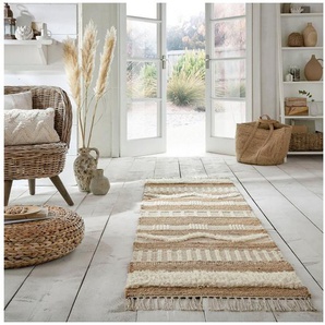 FLAIR RUGS Läufer Medina, rechteckig, Höhe: 12 mm, Boho-Look, aus Naturfasern wie Wolle & Jute, Teppichläufer