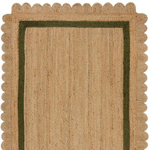 FLAIR RUGS Teppich Grace, rechteckig, Höhe: 7 mm, aus 100% Jute, fußbodenheizungsgeeignet, mit Bordüre