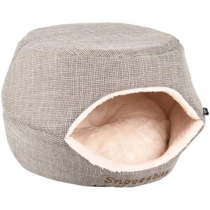 FLAMINGO 2-in-1 Katzenhöhle Snoozebay 45x35x35 cm Braun und Creme