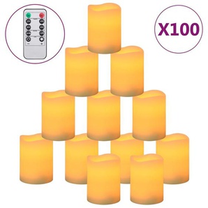 Flammenlose LED-Kerzen 100 Stk. mit Fernbedienung Warmweiß