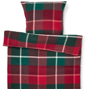 Flanell-Bettwäsche, mehrfarbig kariert, Normalgröße