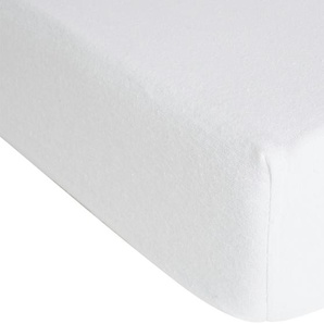 Flanell Spannbetttuch | weiß | 100 % Baumwolle | 150 cm |