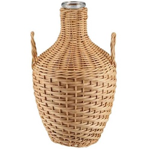 Flaschenvase - braun - Glas,Rattan - 26,5 cm - 20.0 | Möbel Kraft