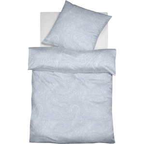 Bettwäsche FLEURESSE Provence Prestige 344104 Gr. B/L: 200 cm x 200 cm (1 St.), B/L: 80 cm x 80 cm & 80 cm x 80 cm (2 St.), Leinen, blau (himmelblau) Bettwäsche 200x200 cm Sommerliche Ornamente