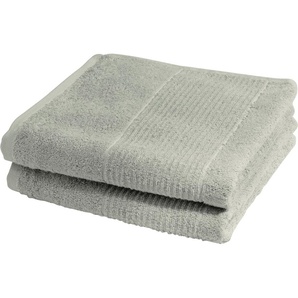 Duschtuch FLEURESSE 2828 Handtücher (Packung) Gr. B/L: 70 cm x 140 cm (2 St.), grau (steingrau, grau, hellgrau) Badetücher hochwertig und unifarben