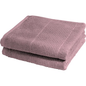Duschtuch FLEURESSE 2828 Handtücher Gr. B/L: 70 cm x 140 cm (2 St.), rosa (rosé) Badetücher Handtücher hochwertig und unifarben