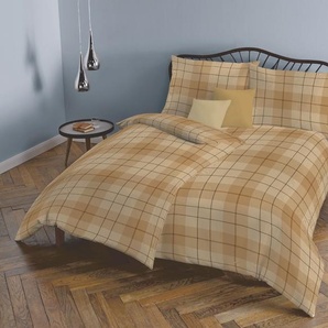 Fleuresse Edelflanell Bettwäsche Lech Anderson karamell 135x200 cm + 80x80 cm 604112-003-135x200