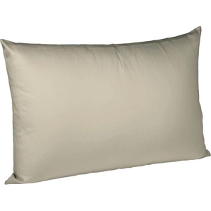 Kissenbezug FLEURESSE Colours Mako Satin, 100% Baumwolle, mit Reißverschluss Kissenbezüge Gr. B/L: 40 cm x 60 cm, 2 St., Mako-Satin, grau (taupe) Kissenbezüge uni Kissenhülle in diversen Größen, mercerisiert und supergekämmt