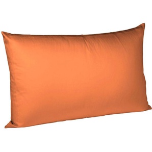 Kissenbezug FLEURESSE Colours Mako Satin, 100% Baumwolle, mit Reißverschluss Kissenbezüge Gr. B/L: 40 cm x 60 cm, 2 St., Mako-Satin, orange (terrakotta) Kissenbezüge uni Kissenhülle in diversen Größen, mercerisiert und supergekämmt