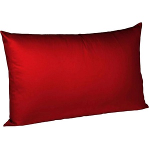 Kissenbezug FLEURESSE Colours Mako Satin, 100% Baumwolle, mit Reißverschluss Kissenbezüge Gr. B/L: 40 cm x 60 cm, 2 St., Mako-Satin, rot (bordeaux) Kissenbezüge uni Kissenhülle in diversen Größen, mercerisiert und supergekämmt