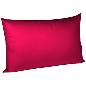Kissenbezug FLEURESSE Colours Mako Satin, 100% Baumwolle, mit Reißverschluss Kissenbezüge Gr. B/L: 40 cm x 60 cm, 2 St., Mako-Satin, rot (kirsche) Kissenbezüge uni Kissenhülle in diversen Größen, mercerisiert und supergekämmt