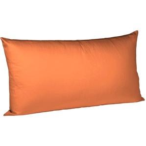 Kissenbezug FLEURESSE Colours Mako Satin, 100% Baumwolle, mit Reißverschluss Kissenbezüge Gr. B/L: 40 cm x 80 cm, 2 St., Mako-Satin, orange (terrakotta) Kissenbezüge uni Kissenhülle in diversen Größen, mercerisiert und supergekämmt