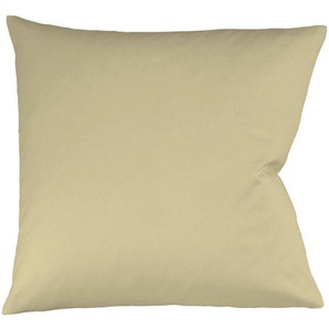 Kissenbezug FLEURESSE Colours Mako Satin, 100% Baumwolle, mit Reißverschluss Kissenbezüge Gr. B/L: 40 cm x 40 cm, 2 St., Mako-Satin, beige Kissenbezüge uni Kissenhülle in diversen Größen, mercerisiert und supergekämmt