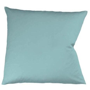 Kissenbezug FLEURESSE Colours Mako Satin, 100% Baumwolle, mit Reißverschluss Kissenbezüge Gr. B/L: 40 cm x 40 cm, 2 St., Mako-Satin, blau (aqua) Kissenbezüge uni Kissenhülle in diversen Größen, mercerisiert und supergekämmt