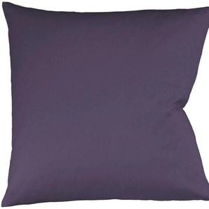 Kissenbezug FLEURESSE Colours Mako Satin, 100% Baumwolle, mit Reißverschluss Kissenbezüge Gr. B/L: 40 cm x 40 cm, 2 St., Mako-Satin, lila (lavendel) Kissenbezüge uni Kissenhülle in diversen Größen, mercerisiert und supergekämmt