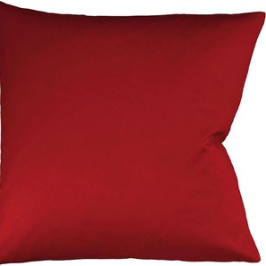 Kissenbezug FLEURESSE Colours Mako Satin, 100% Baumwolle, mit Reißverschluss Kissenbezüge Gr. B/L: 40 cm x 40 cm, 2 St., Mako-Satin, rot (bordeaux) Kissenbezüge uni Kissenhülle in diversen Größen, mercerisiert und supergekämmt