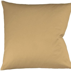 Kissenbezug FLEURESSE Colours Mako Satin, 100% Baumwolle, mit Reißverschluss Kissenbezüge Gr. B/L: 80 cm x 80 cm, 2 St., Mako-Satin, beige (sand) Kissenbezüge uni Kissenhülle in diversen Größen, mercerisiert und supergekämmt