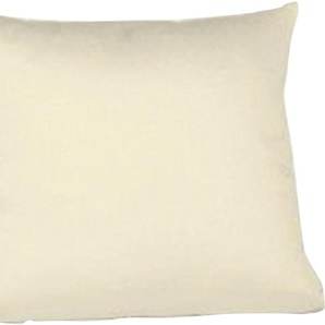 Kissenbezug FLEURESSE Colours Mako Satin, 100% Baumwolle, mit Reißverschluss Kissenbezüge Gr. B/L: 80 cm x 80 cm, 2 St., Mako-Satin, beige (creme) Kissenbezüge uni Kissenhülle in diversen Größen, mercerisiert und supergekämmt
