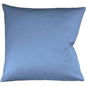 Kissenbezug FLEURESSE Colours Mako Satin, 100% Baumwolle, mit Reißverschluss Kissenbezüge Gr. B/L: 80 cm x 80 cm, 2 St., Mako-Satin, blau (denim) Kissenbezüge uni Kissenhülle in diversen Größen, mercerisiert und supergekämmt