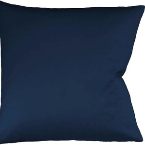 Kissenbezug FLEURESSE Colours Mako Satin, 100% Baumwolle, mit Reißverschluss Kissenbezüge Gr. B/L: 80 cm x 80 cm, 2 St., Mako-Satin, blau (nachtblau) Kissenbezüge uni Kissenhülle in diversen Größen, mercerisiert und supergekämmt