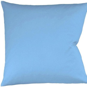 Kissenbezug FLEURESSE Colours Mako Satin, 100% Baumwolle, mit Reißverschluss Kissenbezüge Gr. B/L: 80 cm x 80 cm, 2 St., Mako-Satin, blau (mittelblau) Kissenbezüge uni Kissenhülle in diversen Größen, mercerisiert und supergekämmt